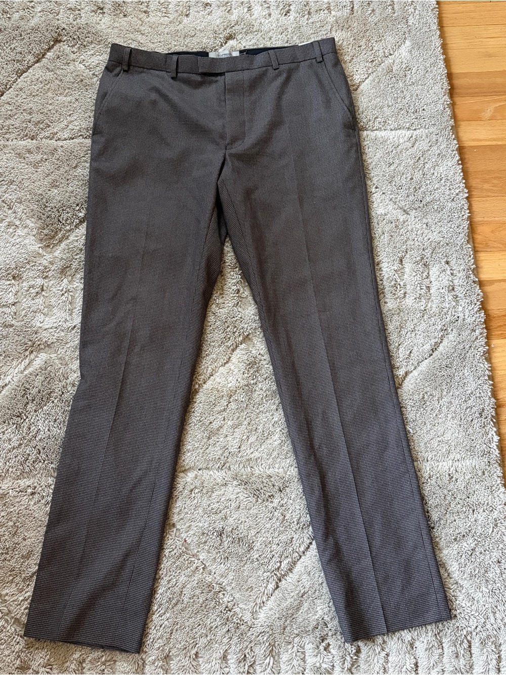 Topman Dress Trousers Pants micro-houndstooth check pattern, EUC! US 36L